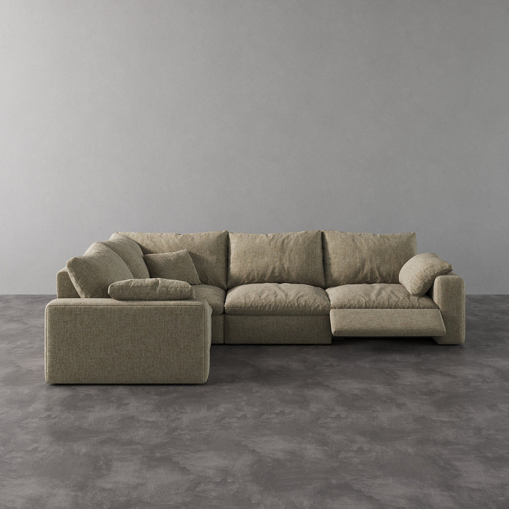 CloudLuxe L-Shape 4-Piece Modular Recliner Sectional-Linen