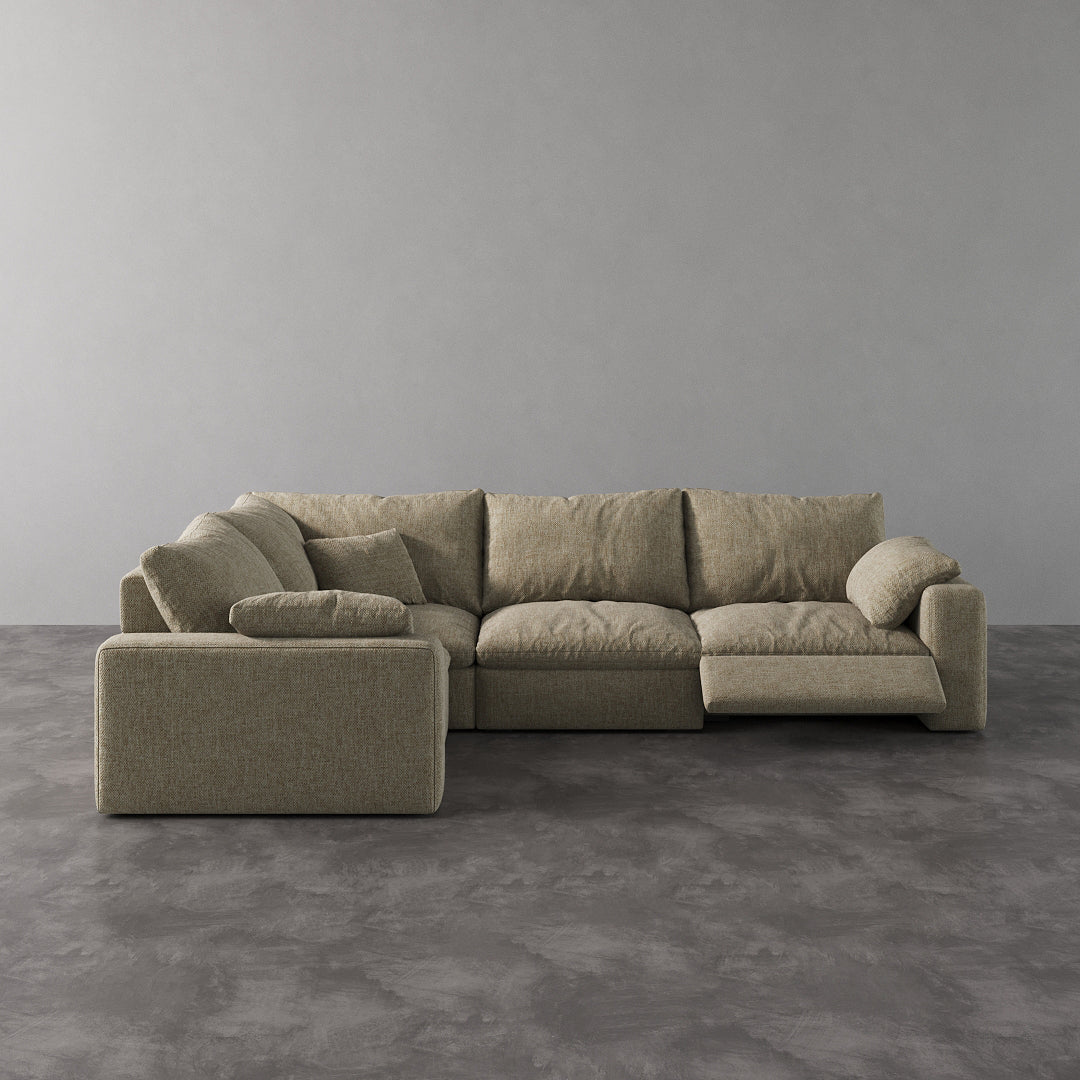 CloudLuxe L-Shape 4-Piece Modular Recliner Sectional-Linen