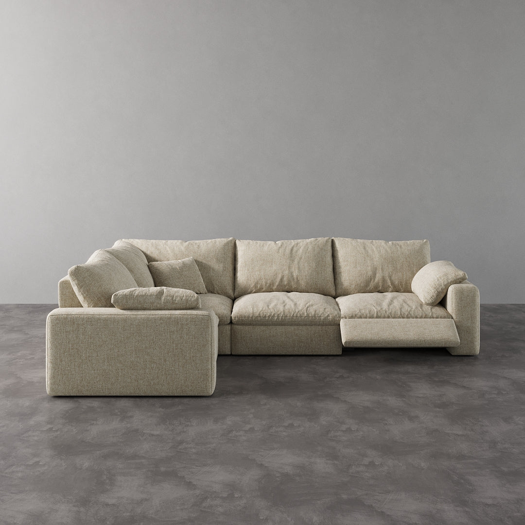 CloudLuxe L-Shape 4-Piece Modular Recliner Sectional-Linen