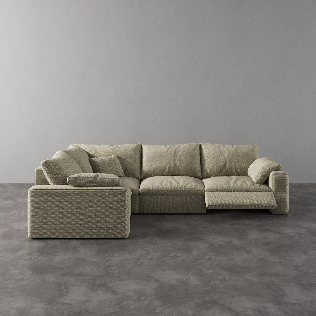 CloudLuxe L-Shape 4-Piece Modular Recliner Sectional-Linen