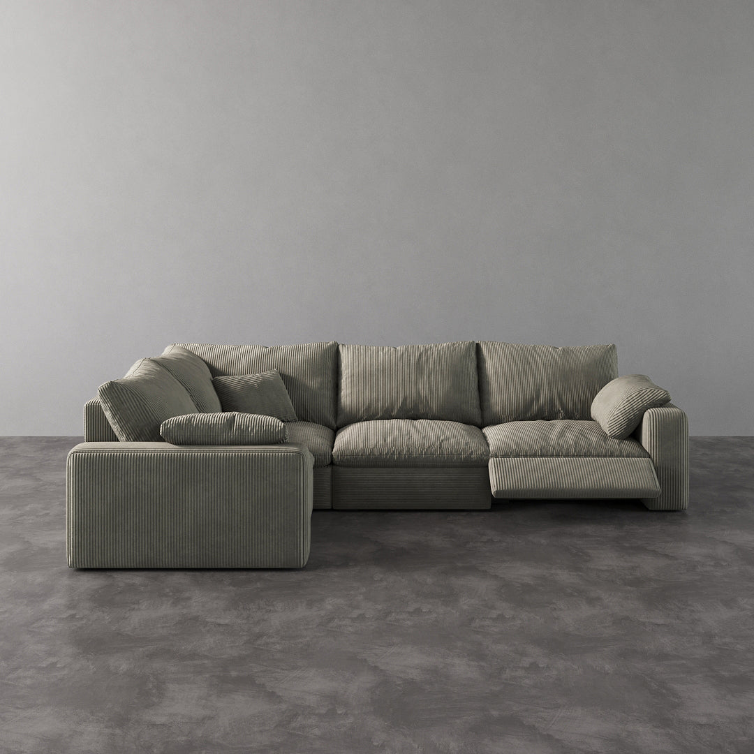 CloudLuxe L-Shape 4-Piece Modular Recliner Sectional-Corduroy