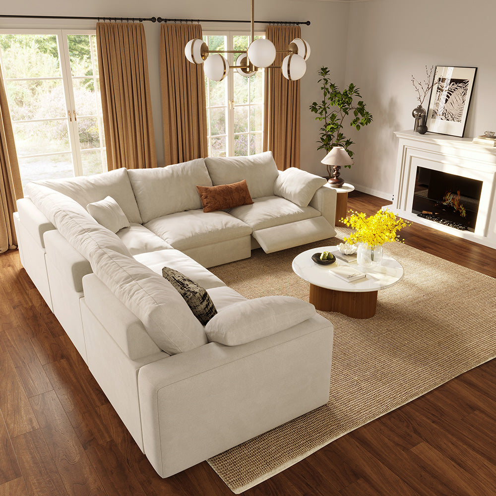CloudLuxe Corner 5-Piece Modular Recliner Sectional
