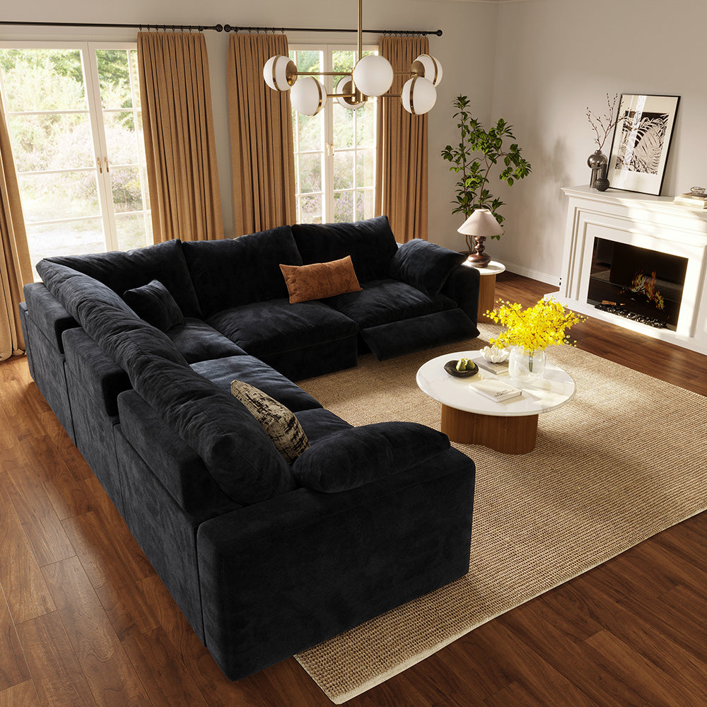 CloudLuxe Corner 5-Piece Modular Recliner Sectional