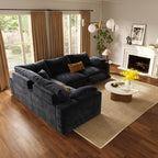 CloudLuxe L-Shape 4-Piece Modular Recliner Sectional-Velvet