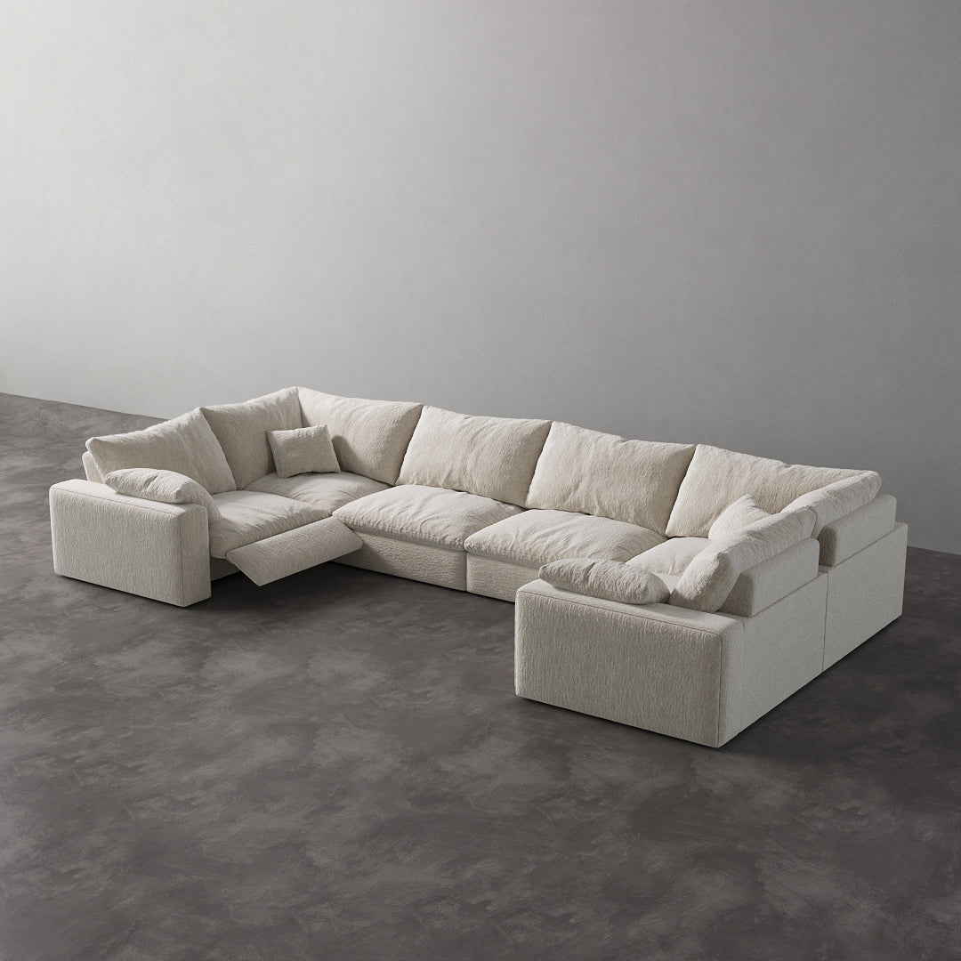 CloudLuxe U-Shape 6-Piece Modular Recliner Sectional