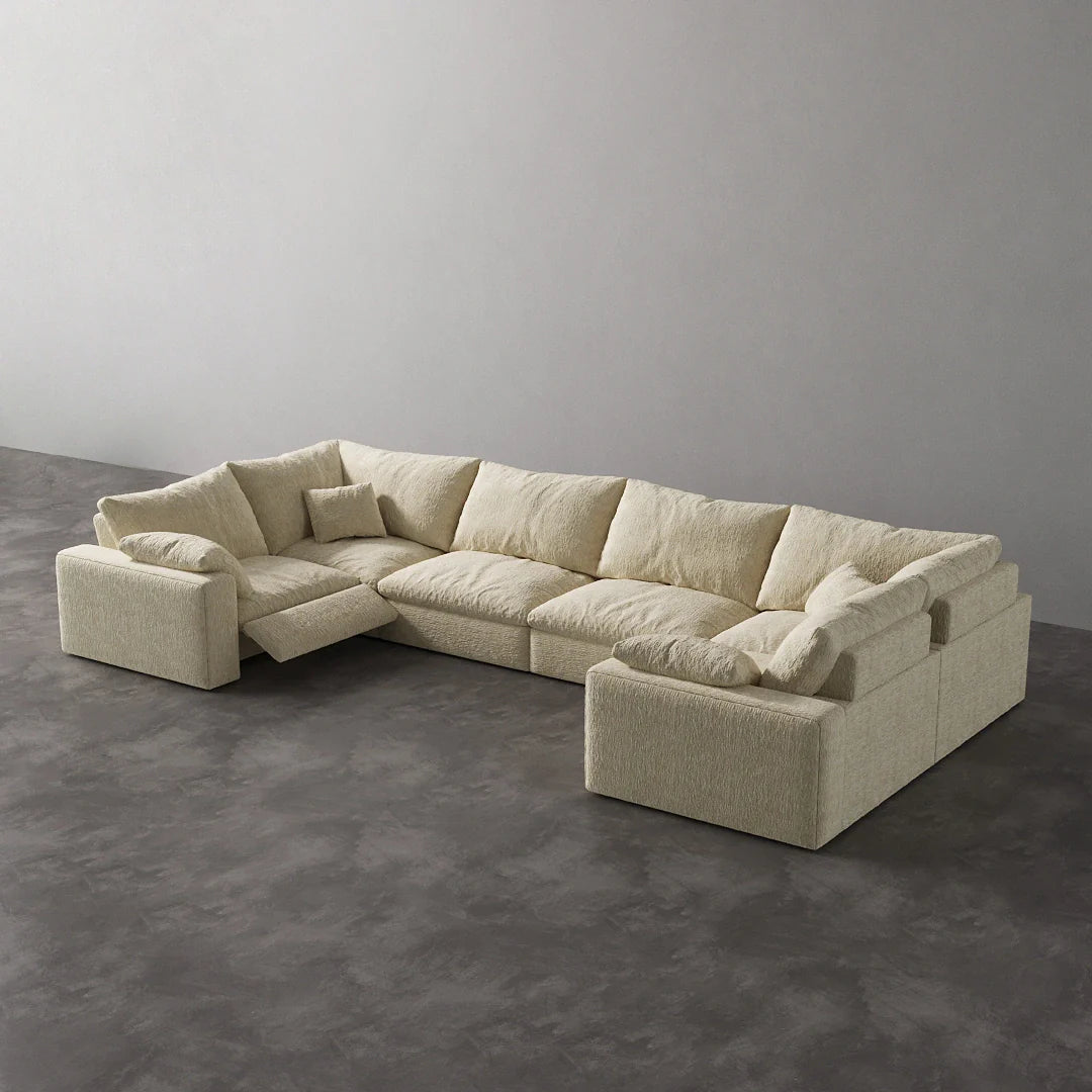 CloudLuxe U-Shape 6-Piece Modular Recliner Sectional