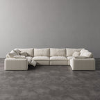 CloudLuxe U-Shape 6-Piece Modular Recliner Sectional-Velvet