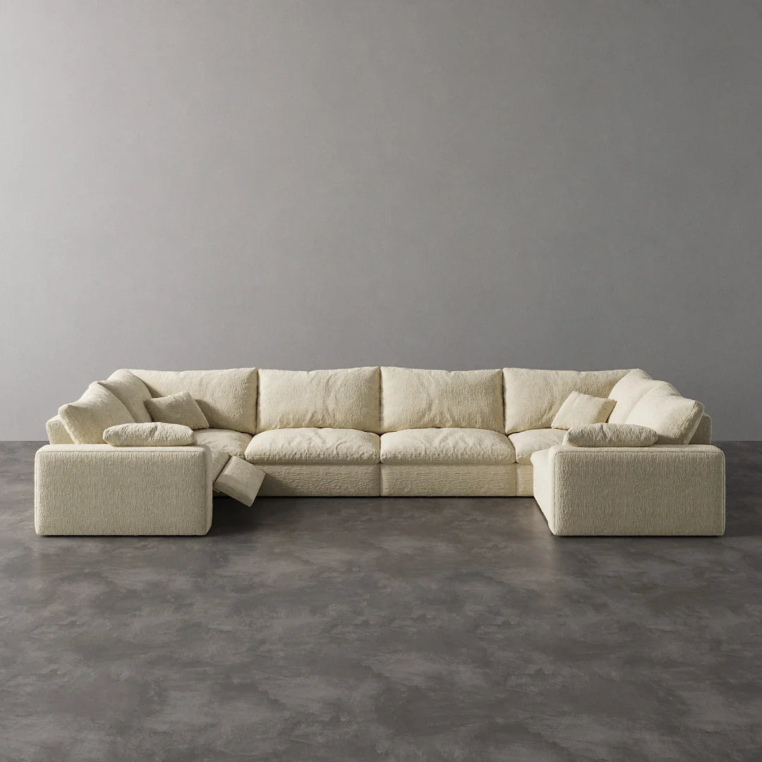CloudLuxe U-Shape 6-Piece Modular Recliner Sectional-Velvet