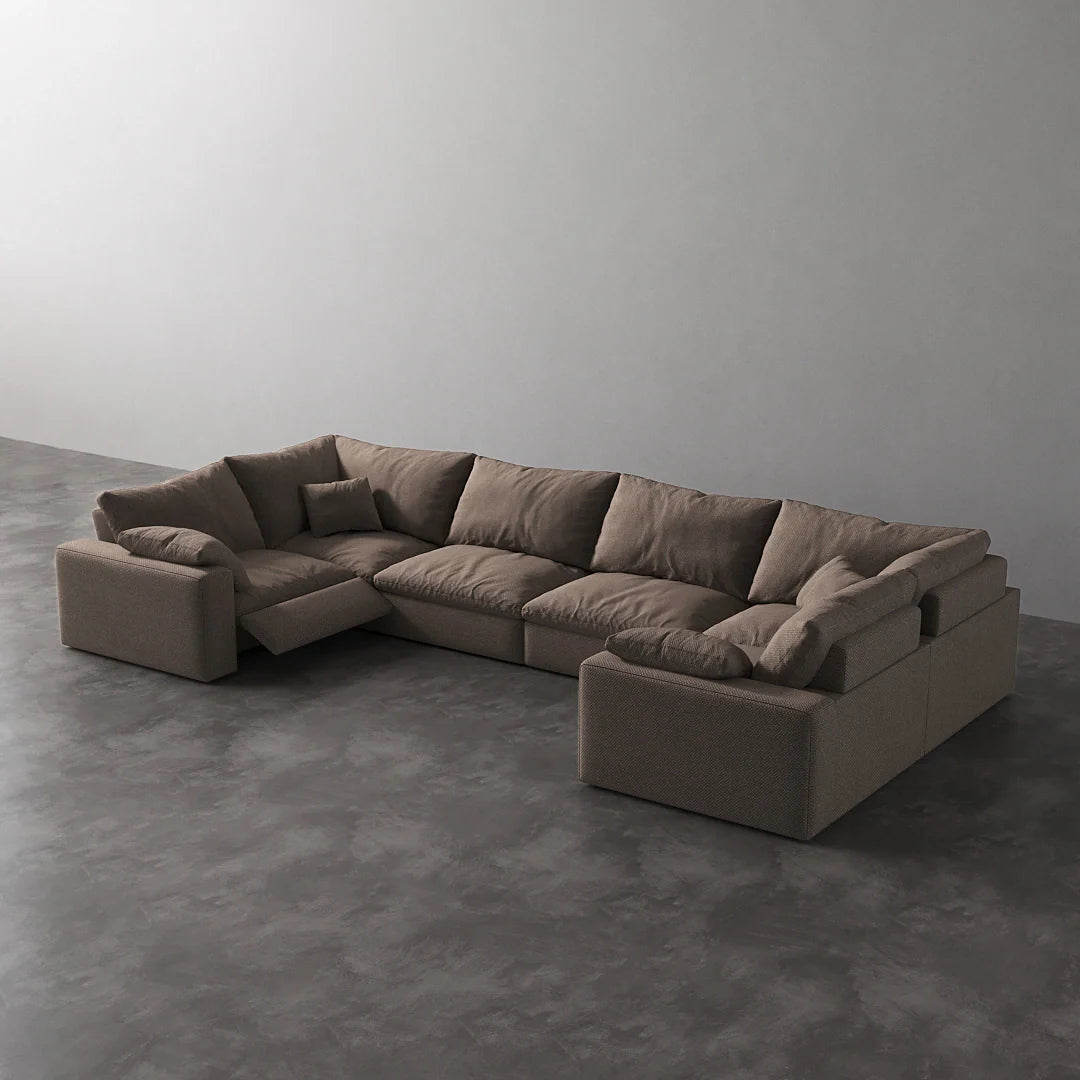 CloudLuxe U-Shape 6-Piece Modular Recliner Sectional