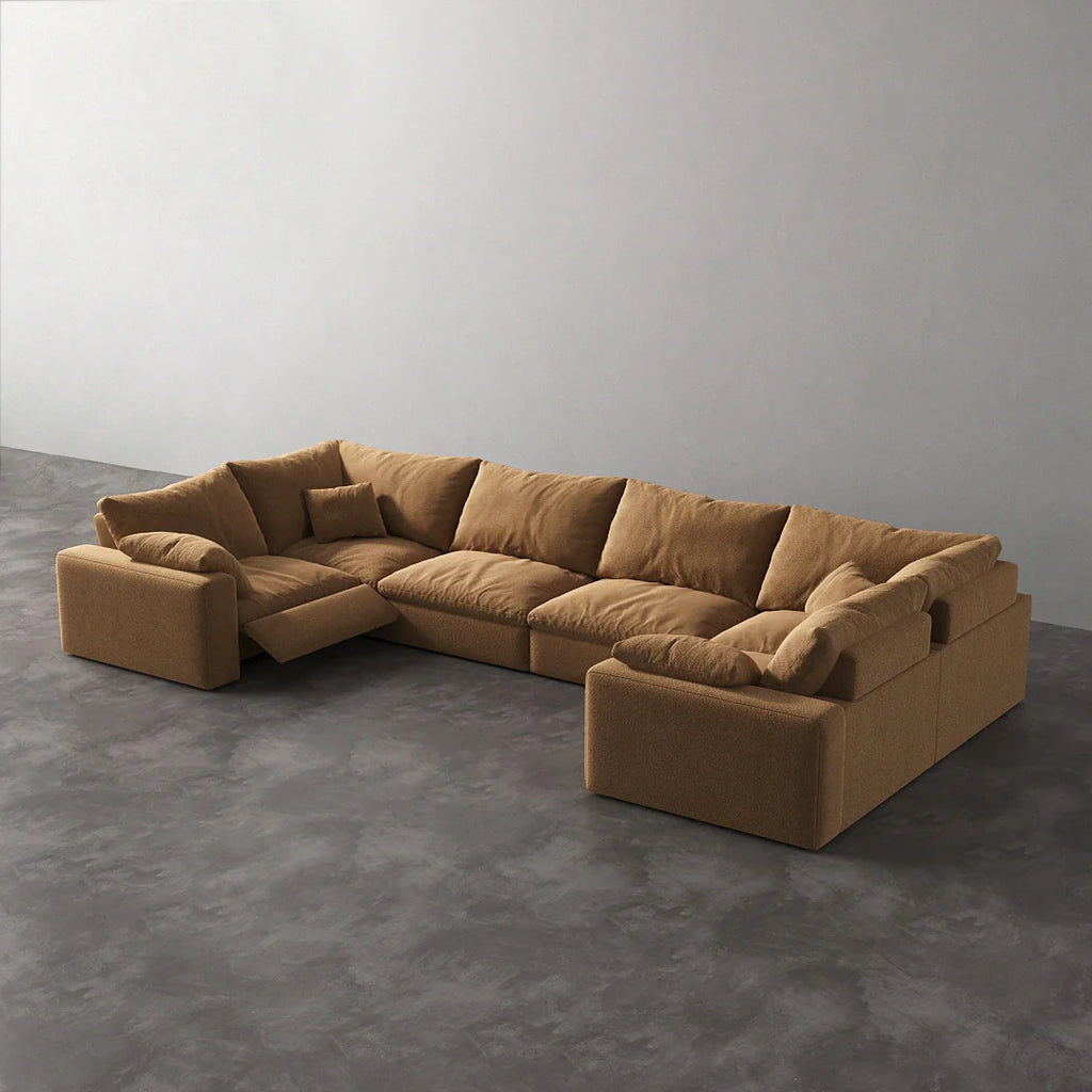 CloudLuxe U-Shape 6-Piece Modular Recliner Sectional