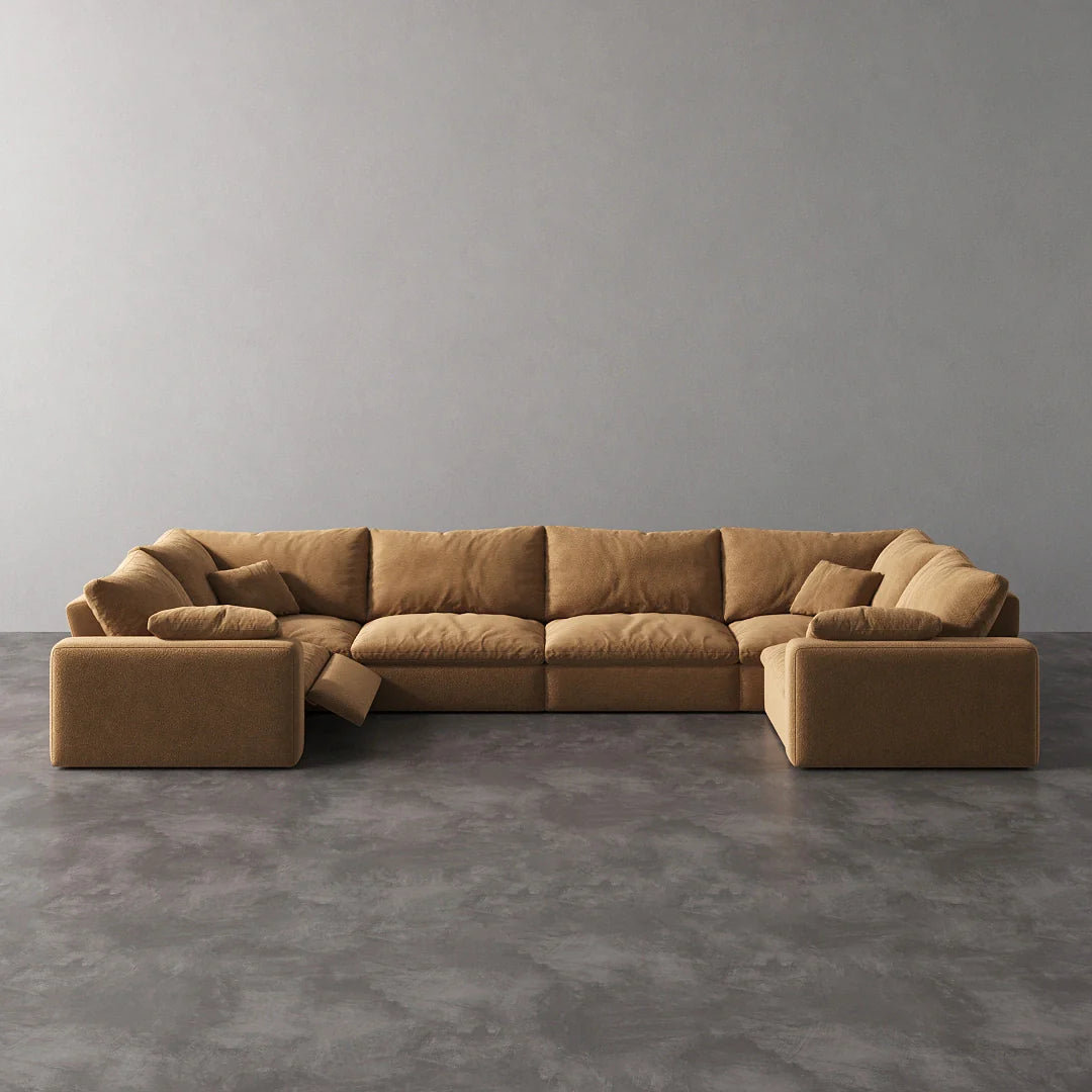 CloudLuxe U-Shape 6-Piece Modular Recliner Sectional