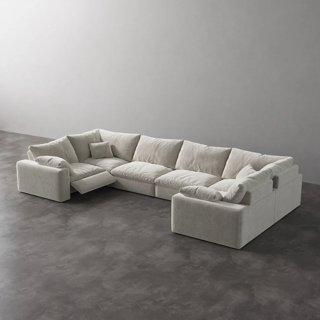 CloudLuxe U-Shape 6-Piece Modular Recliner Sectional