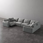 CloudLuxe U-Shape 6-Piece Modular Recliner Sectional-Linen