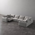 CloudLuxe U-Shape 6-Piece Modular Recliner Sectional-Bouclé