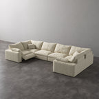 CloudLuxe U-Shape 6-Piece Modular Recliner Sectional-Bouclé