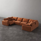 CloudLuxe U-Shape 6-Piece Modular Recliner Sectional-Corduroy