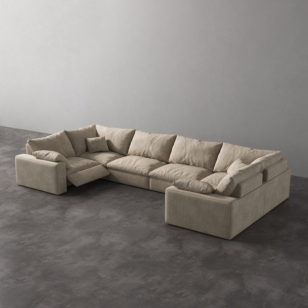 CloudLuxe U-Shape 6-Piece Modular Recliner Sectional
