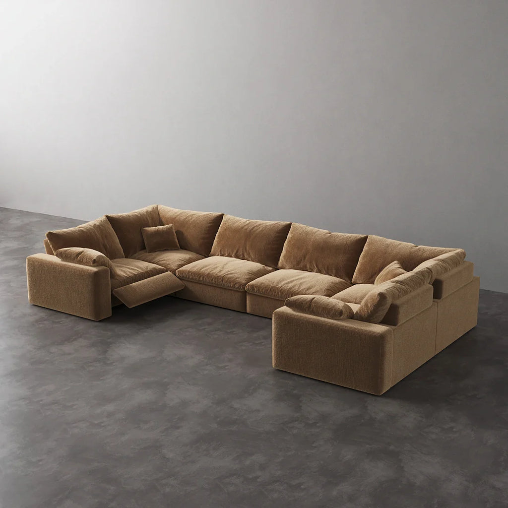 CloudLuxe U-Shape 6-Piece Modular Recliner Sectional