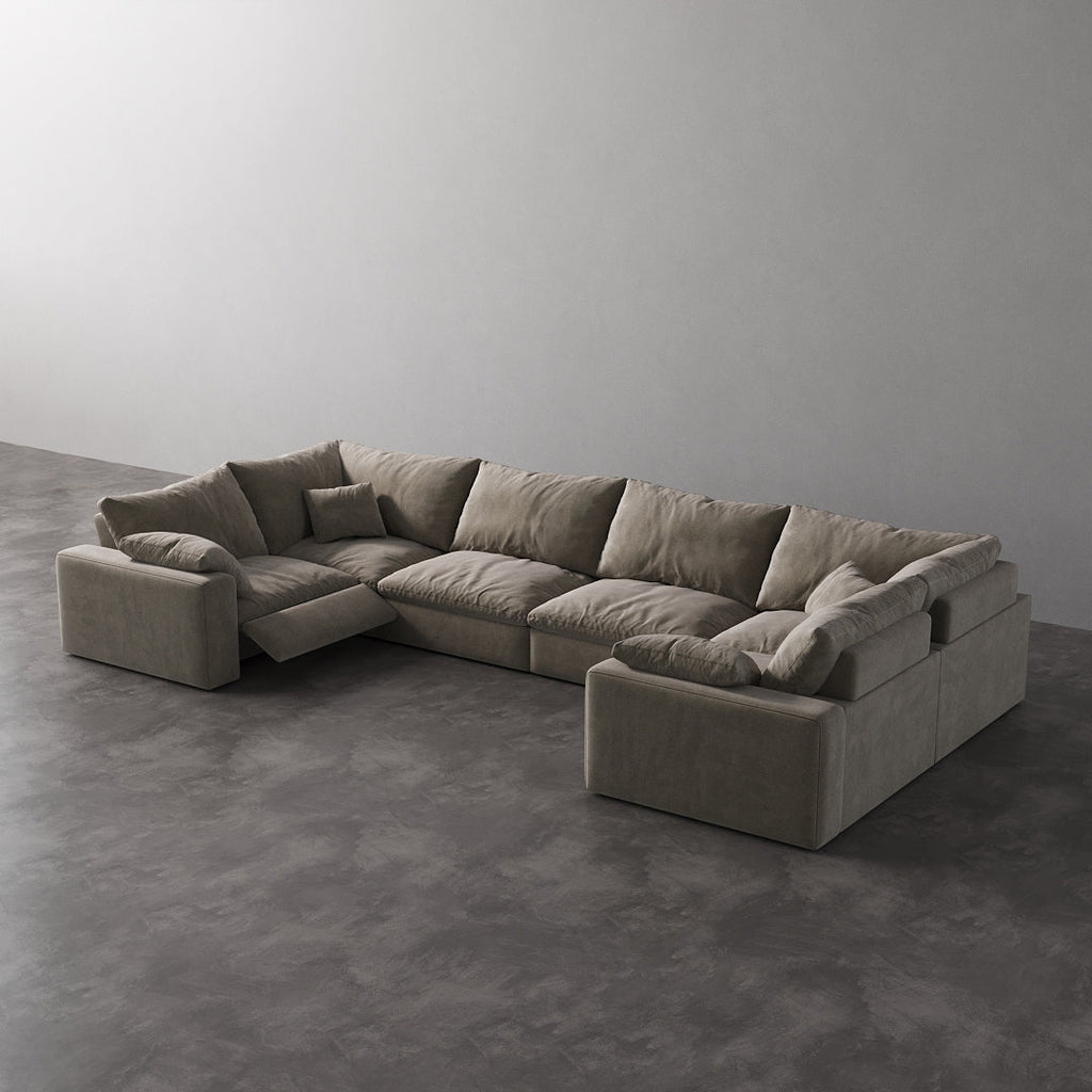 CloudLuxe U-Shape 6-Piece Modular Recliner Sectional