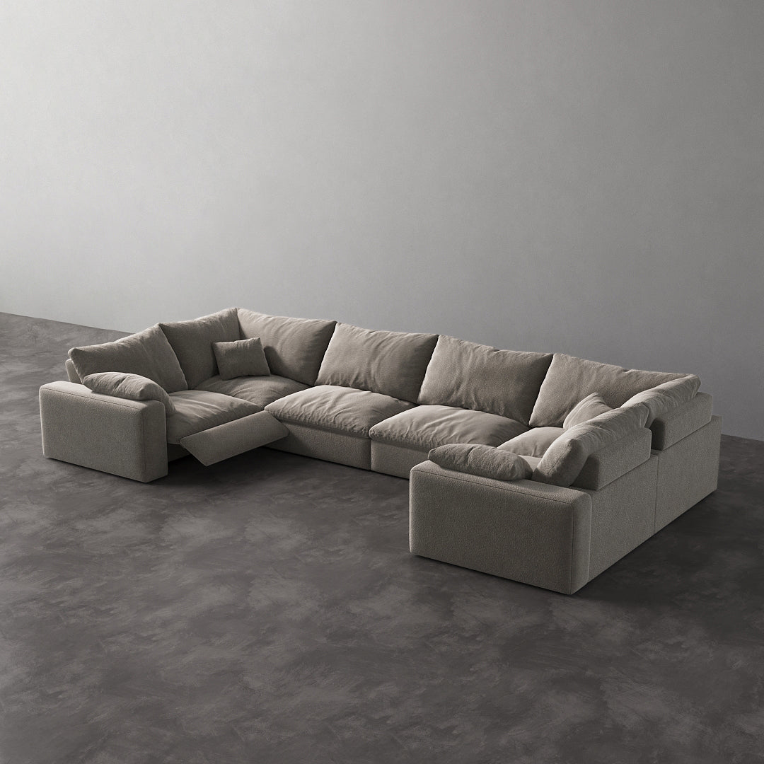 CloudLuxe U-Shape 6-Piece Modular Recliner Sectional
