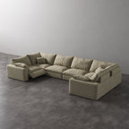 CloudLuxe U-Shape 6-Piece Modular Recliner Sectional-Linen