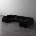 CloudLuxe U-Shape 6-Piece Modular Recliner Sectional-Bouclé