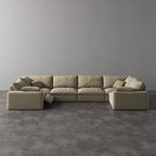 CloudLuxe U-Shape 6-Piece Modular Recliner Sectional-Linen