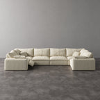 CloudLuxe U-Shape 6-Piece Modular Recliner Sectional-Bouclé
