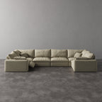 CloudLuxe U-Shape 6-Piece Modular Recliner Sectional-Linen