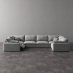 CloudLuxe U-Shape 6-Piece Modular Recliner Sectional-Linen