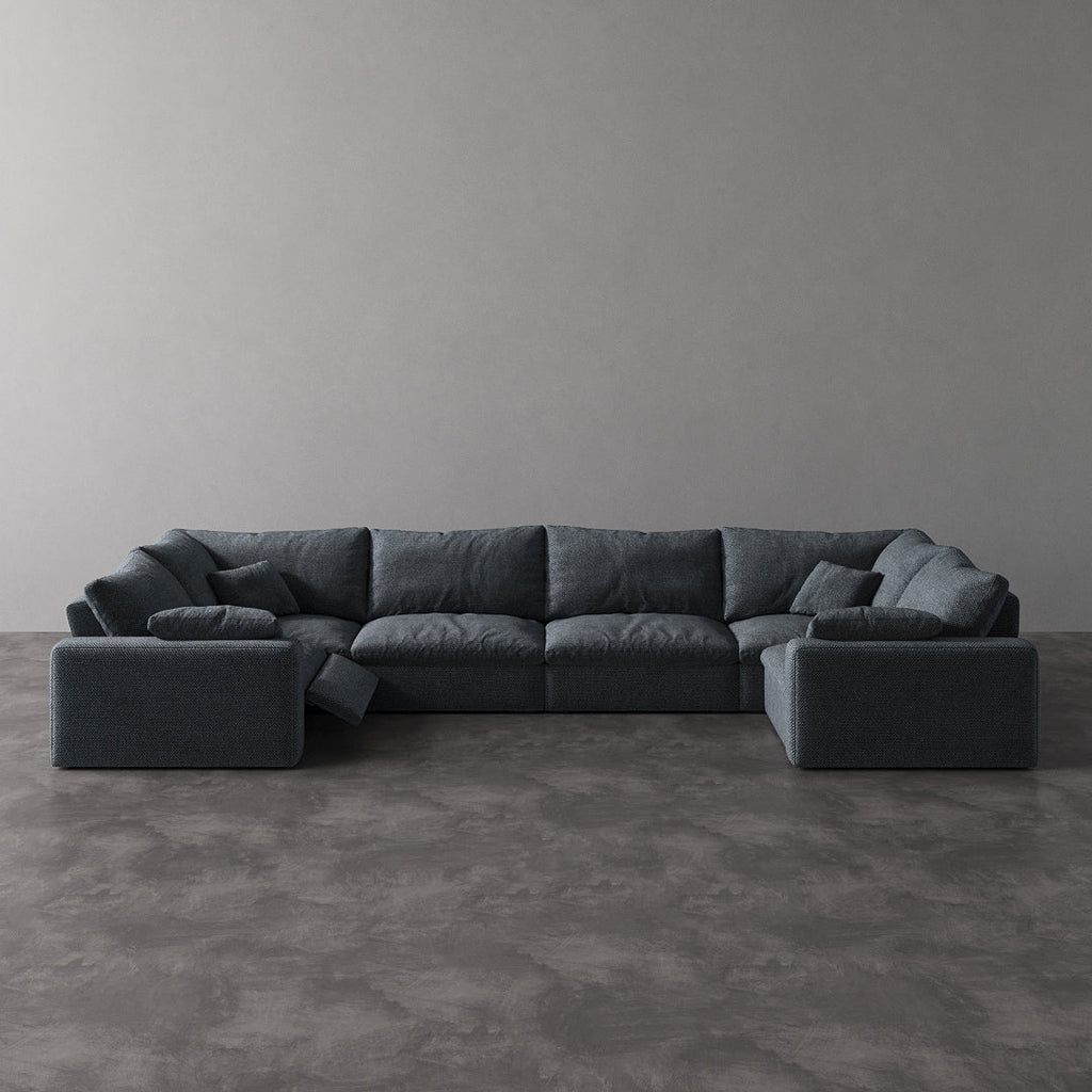 CloudLuxe U-Shape 6-Piece Modular Recliner Sectional-Linen