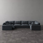 CloudLuxe U-Shape 6-Piece Modular Recliner Sectional-Linen