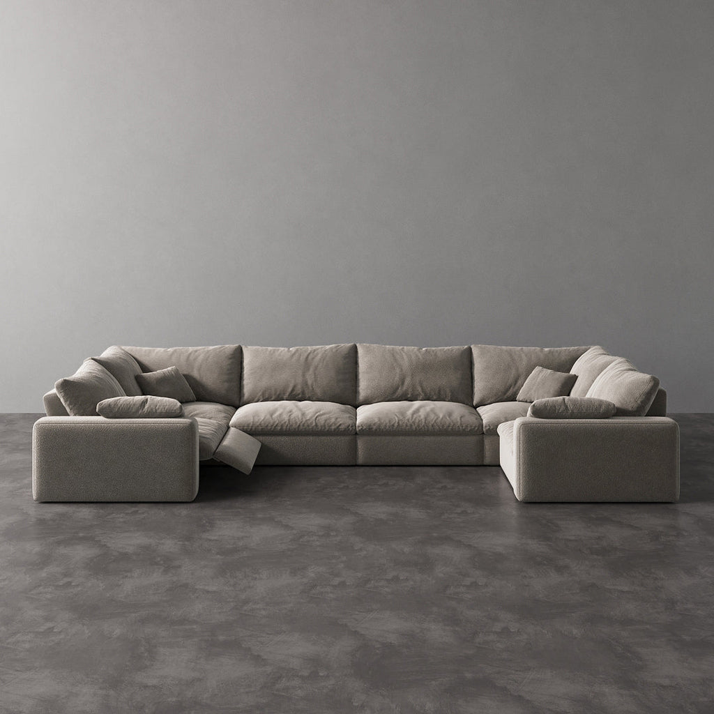 CloudLuxe U-Shape 6-Piece Modular Recliner Sectional