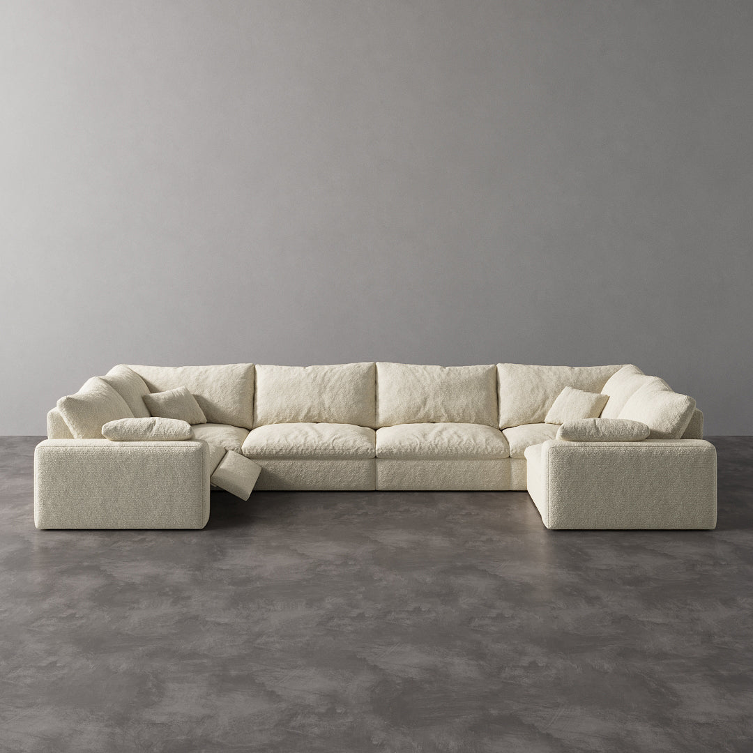 CloudLuxe U-Shape 6-Piece Modular Recliner Sectional