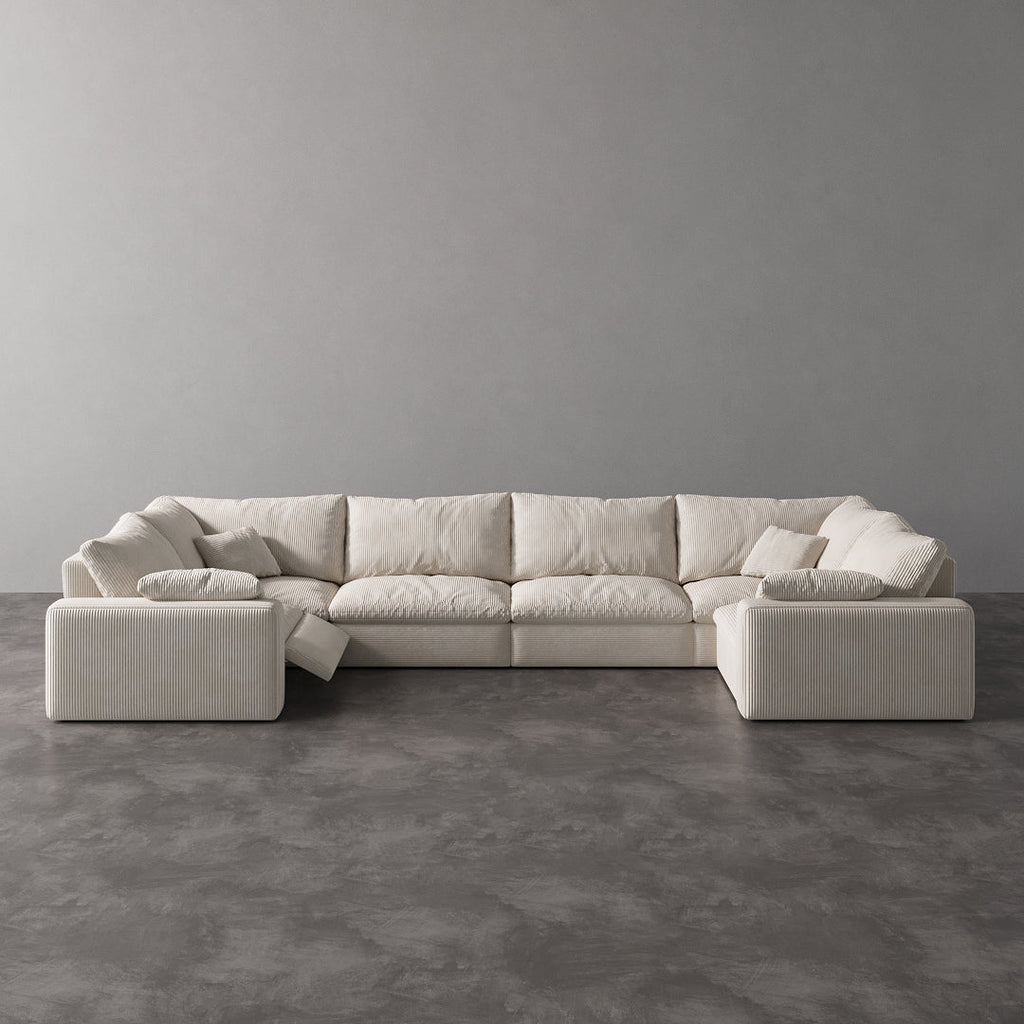 CloudLuxe U-Shape 6-Piece Modular Recliner Sectional