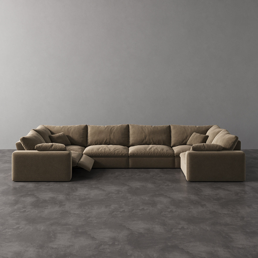 CloudLuxe U-Shape 6-Piece Modular Recliner Sectional