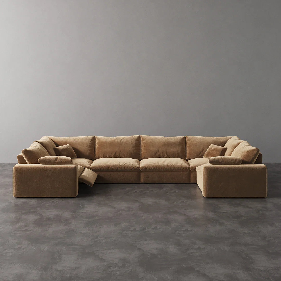 CloudLuxe U-Shape 6-Piece Modular Recliner Sectional