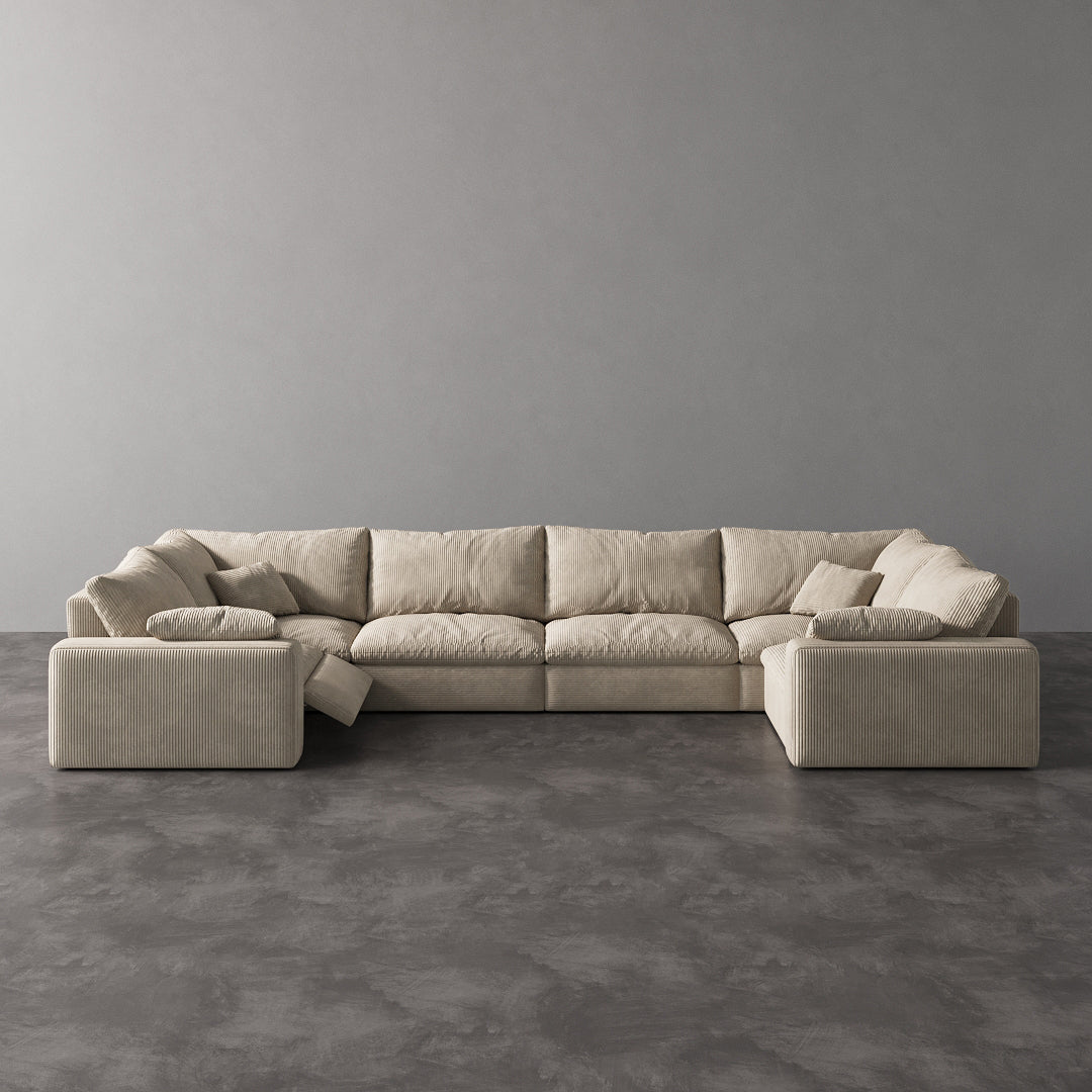 CloudLuxe U-Shape 6-Piece Modular Recliner Sectional