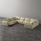 CloudLuxe U-Shape 7-Piece Modular Recliner Sectional-Velvet
