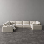 CloudLuxe U-Shape 7-Piece Modular Recliner Sectional-Velvet