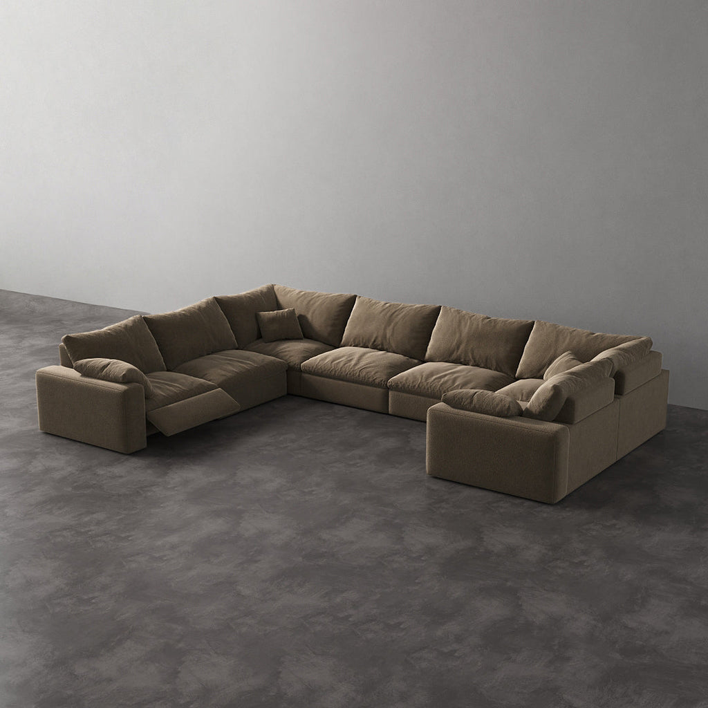 CloudLuxe U-Shape 7-Piece Modular Recliner Sectional