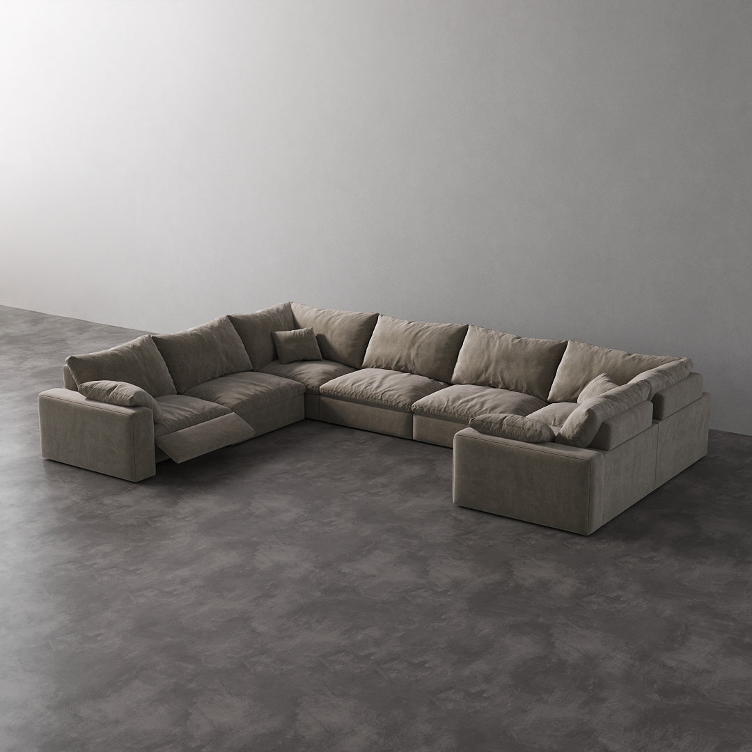 CloudLuxe U-Shape 7-Piece Modular Recliner Sectional