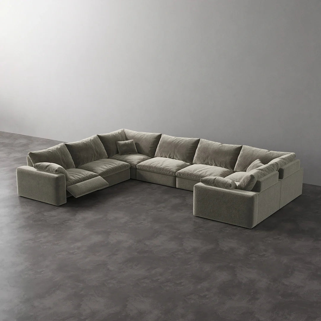 CloudLuxe U-Shape 7-Piece Modular Recliner Sectional