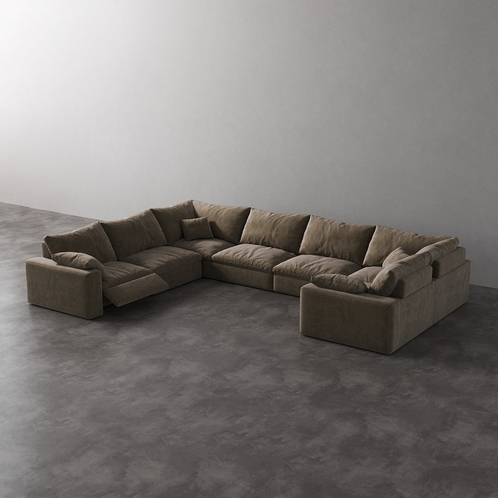 CloudLuxe U-Shape 7-Piece Modular Recliner Sectional