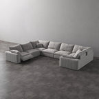 CloudLuxe U-Shape 7-Piece Modular Recliner Sectional-Bouclé