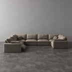 CloudLuxe U-Shape 7-Piece Modular Recliner Sectional-Linen