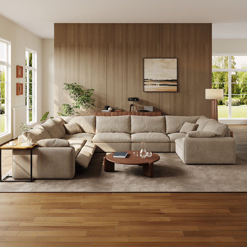 CloudLuxe U-Shape 7-Piece Modular Recliner Sectional