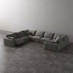 CloudLuxe U-Shape 7-Piece Modular Recliner Sectional-Linen