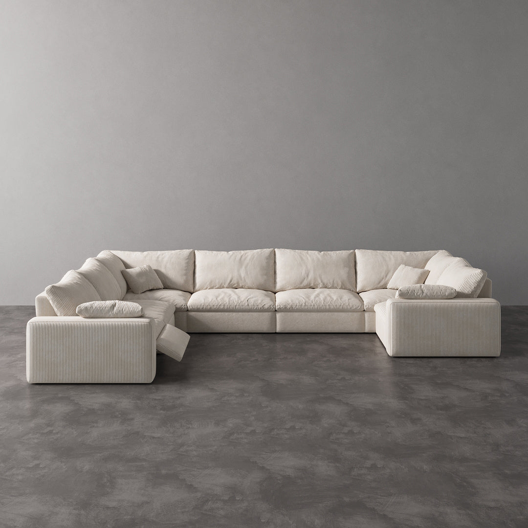 CloudLuxe U-Shape 7-Piece Modular Recliner Sectional