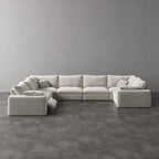 CloudLuxe U-Shape 7-Piece Modular Recliner Sectional-Velvet